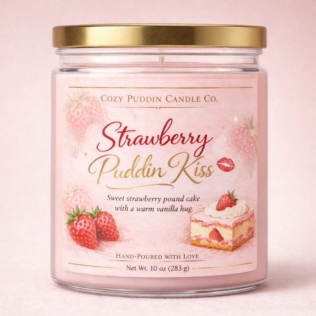 Strawberry Puddin Kiss candle